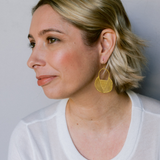 Basket dangle earrings in Gold