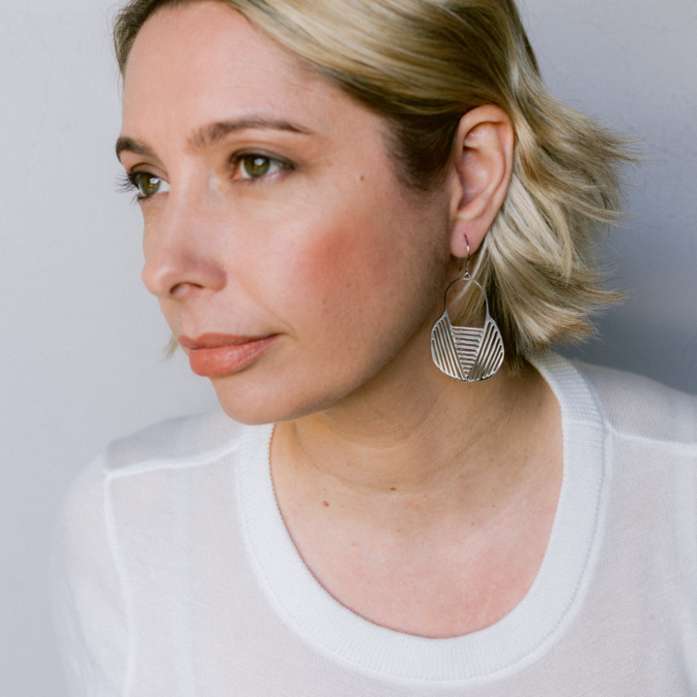 Basket dangle earrings in Silver