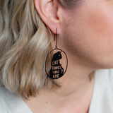 Be The Person Your Cat Thinks You Are earrings in Black