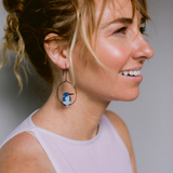 Blue and White Kingfisher earrings