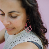 Boho Scallop earrings in Pink