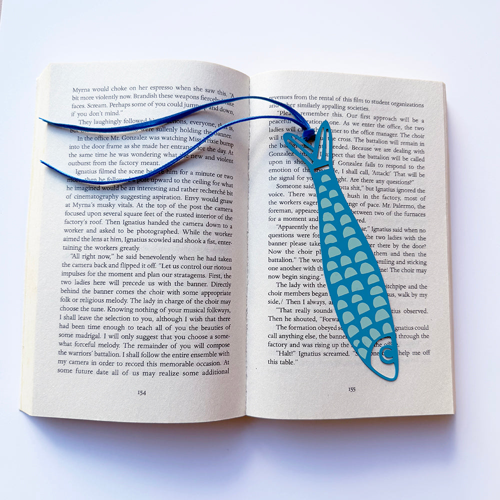Fishy Bookmark in Blues