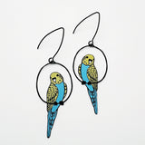 $59 Set: Sunflower Gold & Budgie Blue Yellow earring set