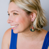 Midi Bush Turkey earrings in Black/Red/Yellow