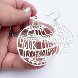 Calm Your Tits Its Christmas earrings in Silver