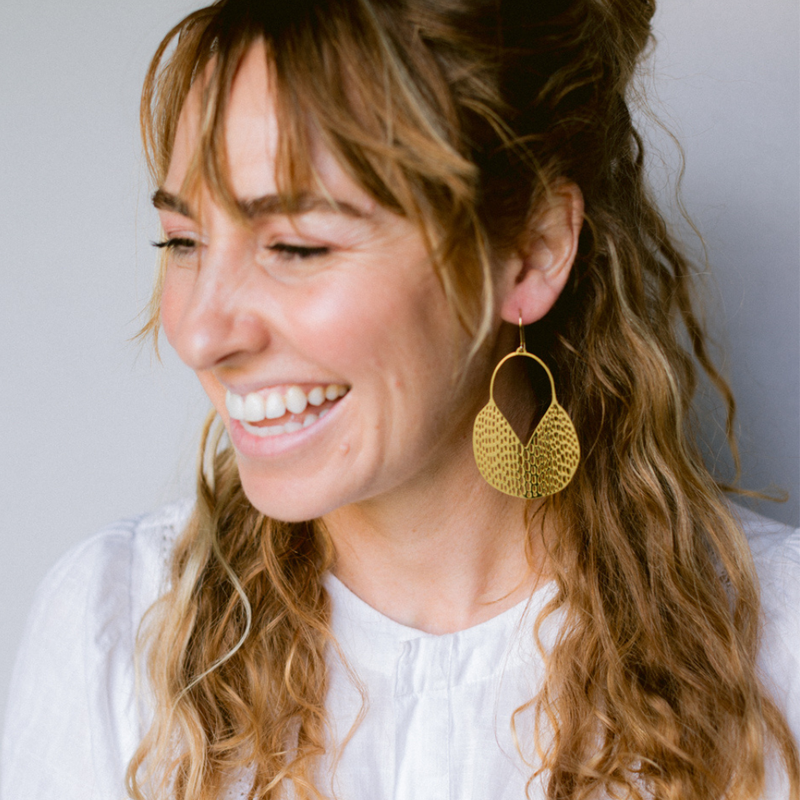 DENZ earrings close up