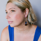 Midi Cassowary earrings in Black/Blue/Red