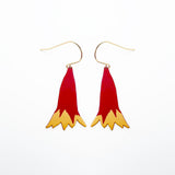 Christmas Bellflower earrings in Red & Yellow