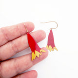 Christmas Bellflower earrings in Red & Yellow