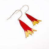 Christmas Bellflower earrings in Red & Yellow