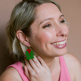 Midi Holly dangle earrings in Red/Green