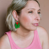 Midi Holly dangle earrings in Red/Green