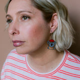 Midi Christmas Koala earrings in Black/Grey/Red