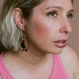 Midi Christmas Magpie earrings in Black/Red