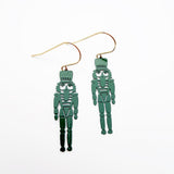 Christmas Nutcracker earrings in Spruce Green