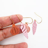 Christmas Ornament stacker earring set in Pink & Peach