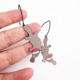Christmas Platypus earrings in Brown & Red