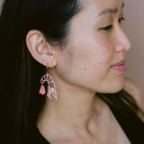 Midi Prawn dangle earrings in Coral