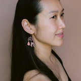 Midi Prawn dangle earrings in Coral