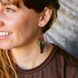 Christmas Red Tail Black Cockatoo earrings