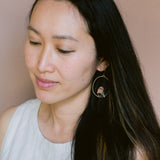 Midi Christmas Robin earrings in Brown/Red