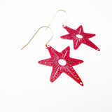 Christmas Star earrings in Red