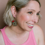 Midi Christmas Wombat earrings in Black/Brown/Red