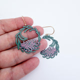 Christmas Wreath earrings in Grevillea