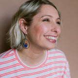 Midi Christmas Wren earrings in Black/Blue/Red