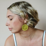 Citrus Slice earrings in Lemon