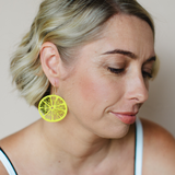 Citrus Slice earrings in Lemon