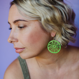 Citrus Slice earrings in Lime