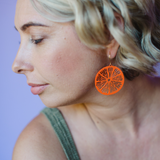 Citrus Slice earrings in Orange