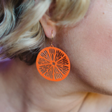 Citrus Slice earrings in Orange