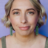 Cucumber Slice earrings in Black/Green