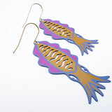 Cuttlefish earrings in Lilac, Orange & Pink