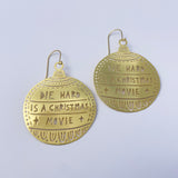 Die Hard is a Christmas Movie Bauble earrings in Gold