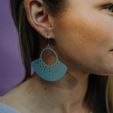 Dotty Fan earrings in Duck Egg Blue