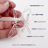 Dragonfly earrings in Silver
