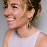 Eastern Whipbird earrings in Black, Khaki & White