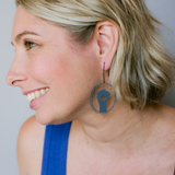Midi Emu earrings in Grey/Blue