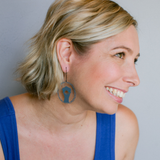 Midi Emu earrings in Grey/Blue