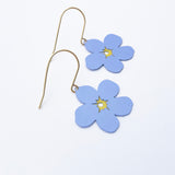 Mini Forget Me Not Flower earrings in Blue/Yellow