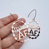 Festive AF earrings in Rose Gold