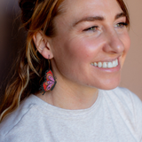 Flutterby earrings Red, Orange & Pink