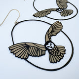Flying Owl earrings in Chocolate & Latte
