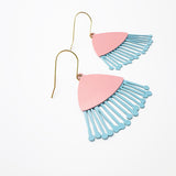 Midi Gum Blossom flower earrings in Coral & Sky