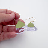 Mini Gum Blossom flower earrings in Pistachio & Lilac