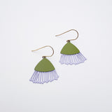 Mini Gum Blossom flower earrings in Pistachio & Lilac