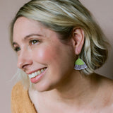Mini Gum Blossom flower earrings in Pistachio & Lilac